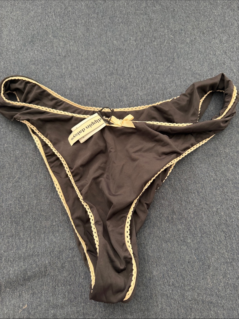 Dippin' Daisy's Brown Bikini Bottom with Cream Trim